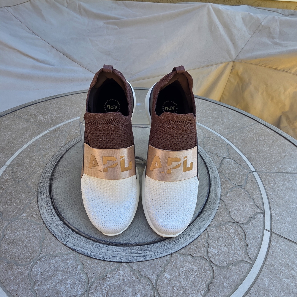APL Women's TechLoom Bliss Brown, White, and Blush Sneakers